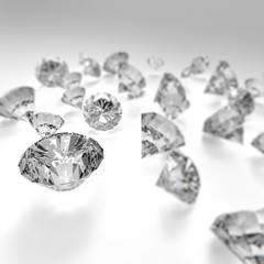 Diamonds 3d in composition as concept