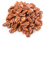 Pecan nut over white background