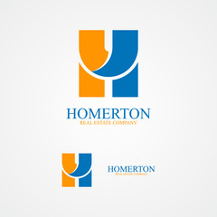 Set of letter H logo for design template elements.