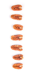 Pecan nut over white background