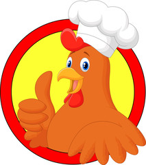 Rooster chef giving thumb up