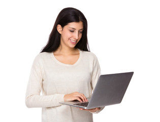 Woman use of laptop