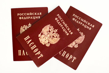 Russian passport on a white background