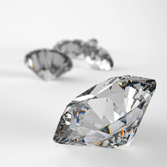 Diamonds 3d in composition as concept