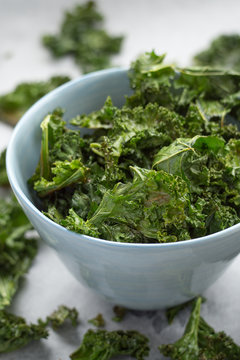 Bowl of Homemade Kale Chips