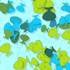 Fish shapes pattern with drop shadow