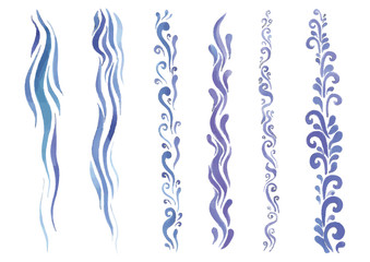 watercolor flowers in different styles