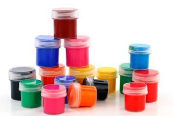multicolor children pyramid of paints