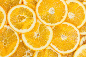 Sliced orange fruits