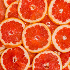 Naklejka na ściany i meble Sliced grapefruit fruits