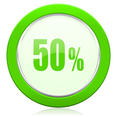 50 percent icon sale sign