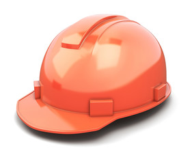 Construction helmet close-up isolated on white