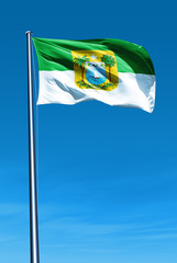 Rio Grande do Norte (Brazil) flag waving on the wind