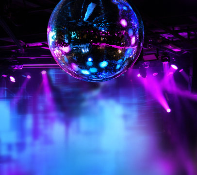 Colorful disco mirror ball lights