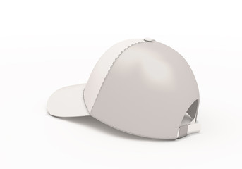 Fototapeta premium White baseball cap template back side