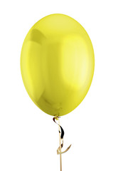 Yellow balloon isolate on white