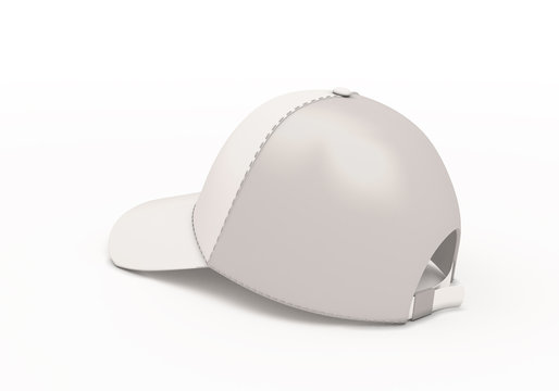 White baseball cap template back side