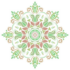 Damask Vector Pattern. Orient Colorful Ornament