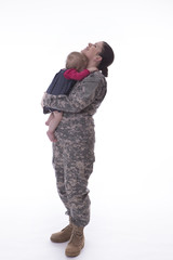 Us military mother with her baby