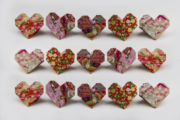 Fototapeta premium Origami Valentine Hearts
