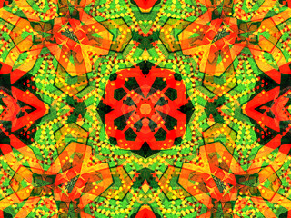 Ethnic pattern. Abstract kaleidoscope  fabric design.