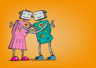 Robot Romance. Android Love Concept.