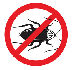No More or Kill Cockroach Pests Icon. Isolated on white icon
