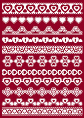 Set of Lace Paper with heart, vector
