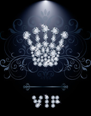 Diamond Queen crown VIP gift card, vector illustration © CaroDi