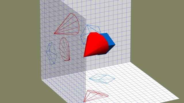 Descriptive geometry 3D projection seamless loop 4k UHD video