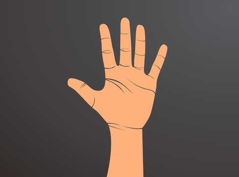 Palma de mano de hombre en vector