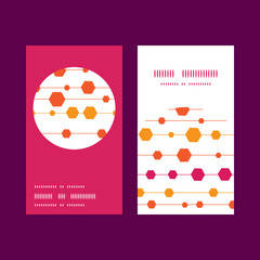 Vector abstract colorful stripes and shapes vertical round frame