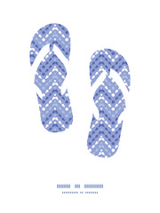 Vector purple drops chevron flip flops silhouettes pattern frame