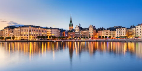 Abwaschbare Fototapete Stockholm Gamla Stan bei Nacht in Stockholm