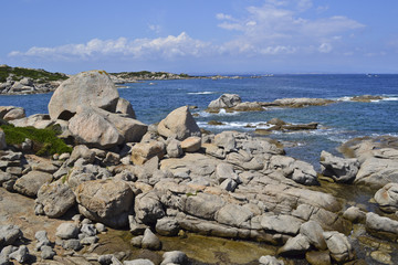 Fototapeta na wymiar Sardinia: The Tyrrhenian Sea and The granite