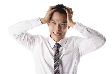 Asian businessman headache