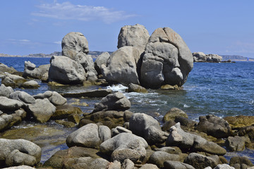Fototapeta na wymiar Sardinia: The Tyrrhenian Sea and The granite
