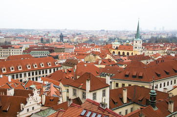 Fototapeta na wymiar Old town roof view in Czech Republic