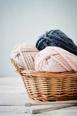 Fototapeta na wymiar Wool yarn in coils