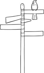 Obraz premium Outline of Bird on Road Signs