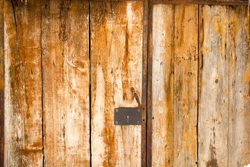 Old Wooden Door and Lock Detail
