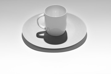 Minimalistic cup on tray