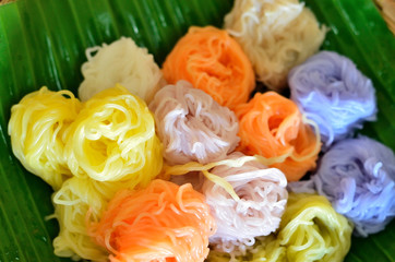 Color thai rice vermicelli