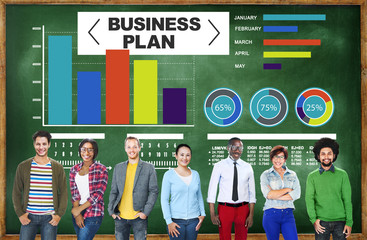 Obraz premium business plan graph brainstorming strategy idea info concept