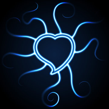 glowing blue heart shape
