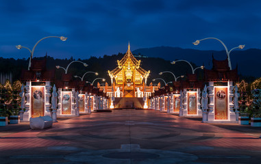 Ho kham luang northern thai style building in royal flora expo,C