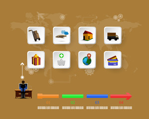 online marketing timeline icons