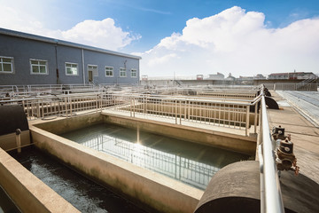 Modern urban wastewater treatment plant.