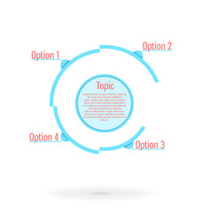 Modern, clear template cirlce shape. Can be used for infographic