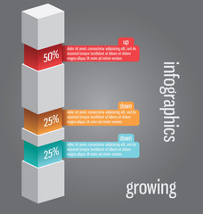 Column like diagram, can be used for infographics, websites elem